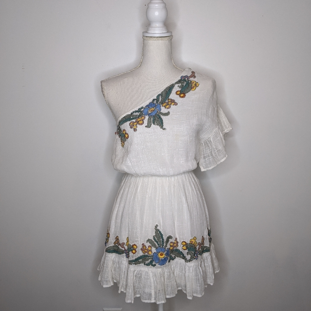 Tularosa Salas One Shoulder Embellished Mini Dress